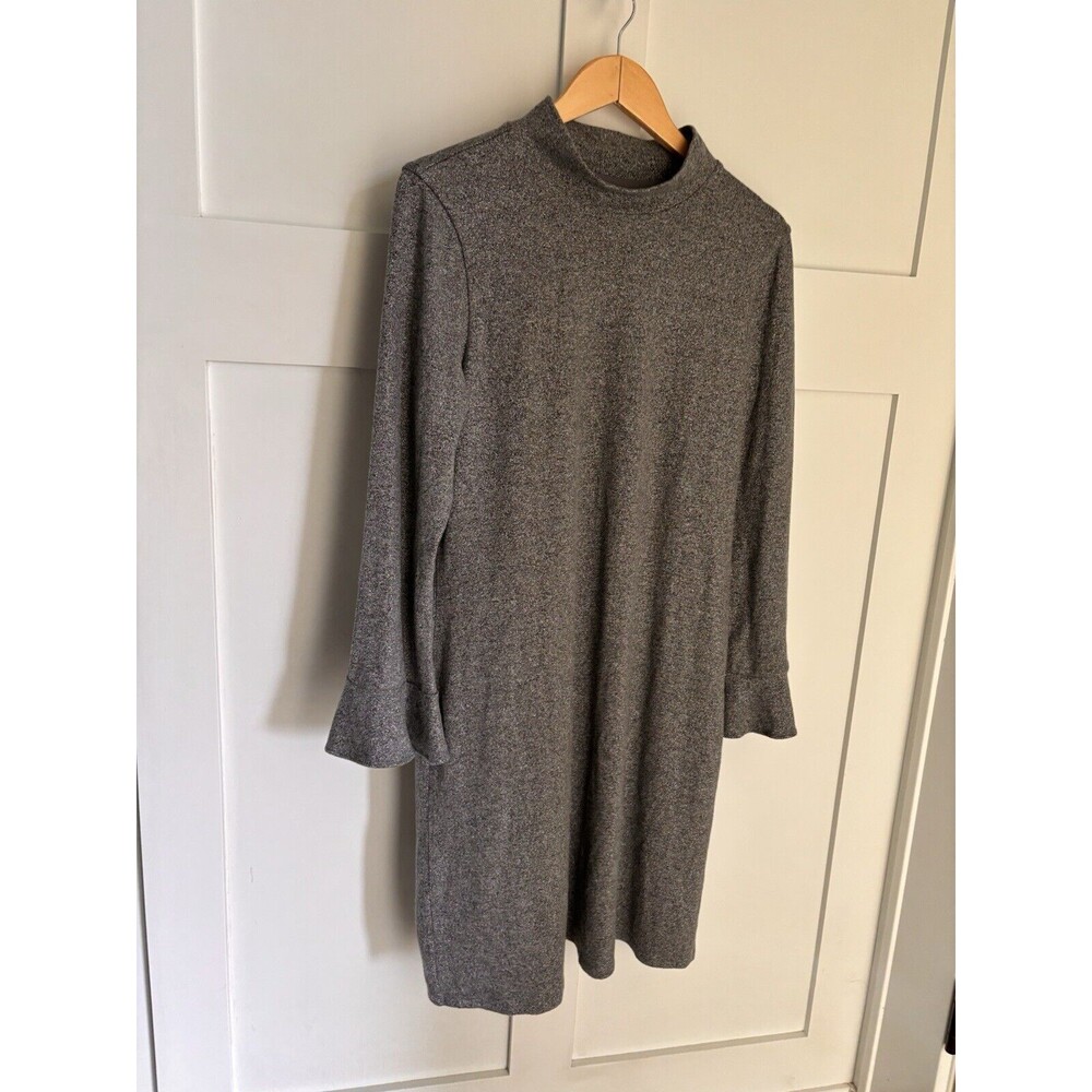Womens White House Black Market Gray Silver Fall Winter Glitter Dress Size Large